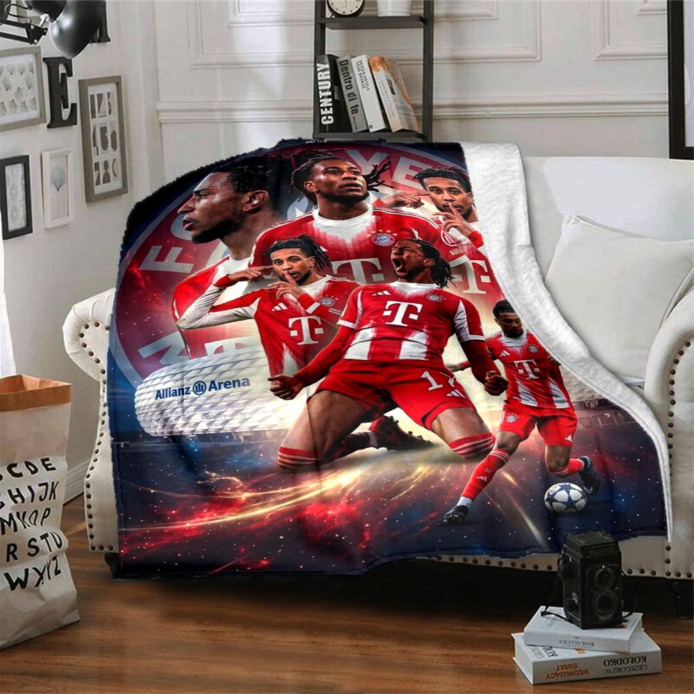 Michael Olise Bayern Munich Football Player Flannel Throw Blanket, Soft Warm Sofa Bed Cover, Soccer Fan Home Decor Gift for Fans