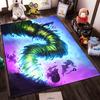 "Fantasy Artwork Carpet with Green Tornado and Characters Design" Suitable for use as an anti-slip for living room bedroom sofas
