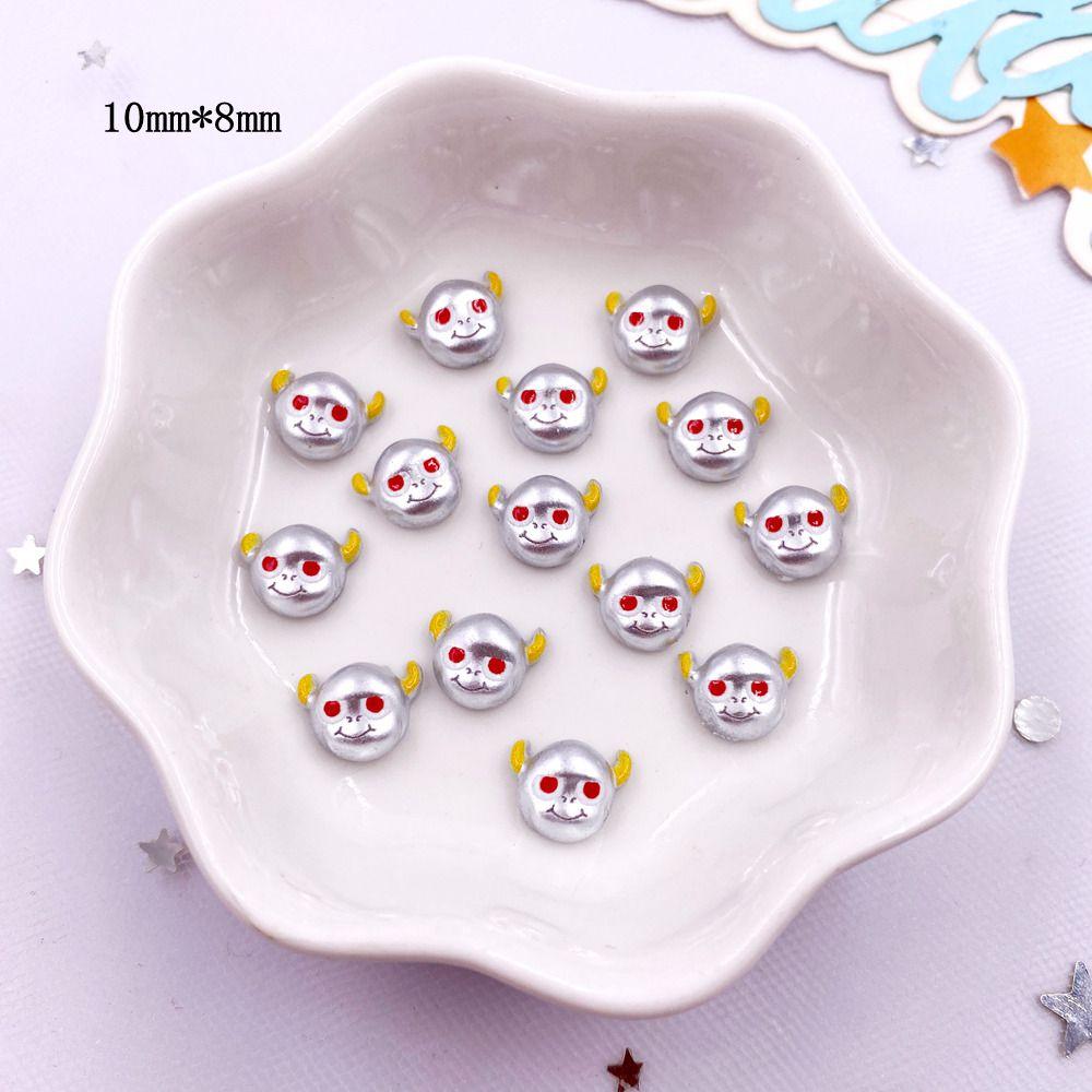 50pcs Colorful Mini Painted Cartoon Monkey Rabbit Nail Art Flat Back Rhinestone Figurines Scrapbook DIY Decor Crafts Accessories