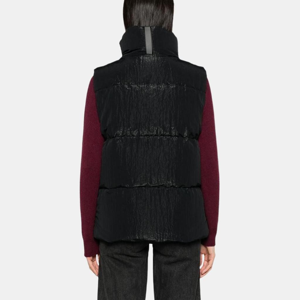 Canada Goose Langford Series FW23 Black Label Windproof Waterproof Insulated Logo Patch Stand Collar Zip Sleeveless Vest Women vests 2616MB1-61