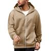 Men Sweatshirt Coat Hooded Long Sleeve Zipper Closure Hoodie Coat with Schoolbag Design Solid Color Loose Fit Outerwear