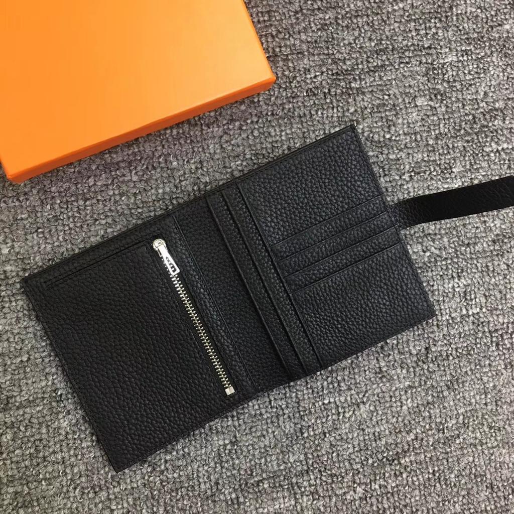 Новый короткий кошелек из мягкой коровьей кожи для женщин с двойной пряжкой и маленьким ремешком для кошелька