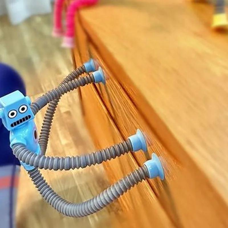 2 шт./лот Присоска Телескопическая трубка Форма робота Растягивающаяся трубка Жираф Развивающая игрушка для снятия стресса Игрушка-антистресс