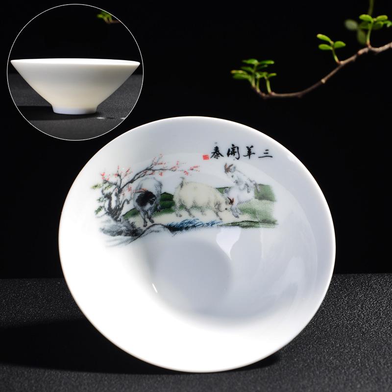 Расписанная вручную фарфоровая чайная чашка 1 шт., керамические чайные чашки с узором в китайском стиле, чайная чашка кунг-фу, чайные принадлежности, набор чашек пуэр