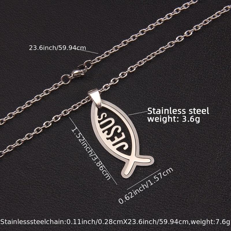 Мужское ожерелье с подвеской Ichthys из нержавеющей стали, 1 шт., подвеска для молитвы, лучший подарок для друзей