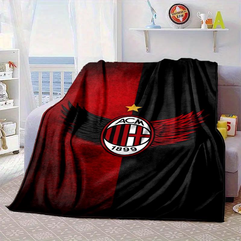 Ac Football Club Blanket Flannel Blanket for bed, sofa, Camping, Hiking, Picnic Essentials, gift for family Fan gifts