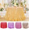 Polyester Sequin Tablecloth Solid Color Glitter Tablecloth Sparkling Table Cover Wedding Birthday