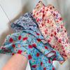 3pcs/set Korean Style Printed Headscarf Colorful Flower Square Headband Floral Neck Scarf  Girls