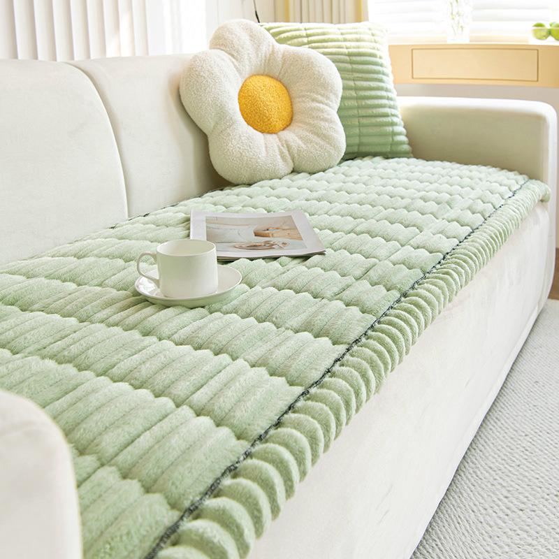 New Corduroy Sofa Cushion Autumn And Winter Plush Seat Cushion Simple Modern Non-Slip Leather Sofa Cover Cover Cloth