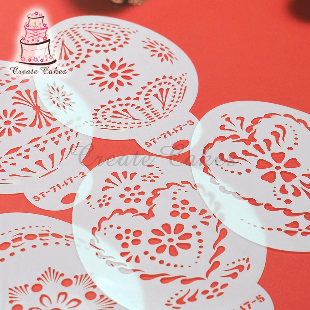 6 шт./компл., новые пасхальные яйца, трафарет для торта, инструменты для украшения торта, кружевные трафареты для украшения торта, помадка, печенье