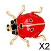 Elegant Ladybug Brooch with Sparkling Crystals - Fashion Accessory Scarlet Red