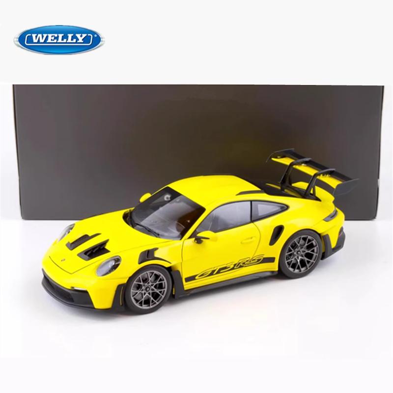Welly 1/24 Porsche 911 GT3 RS 992 Alloy Sports Car Model Diecast Metal Track Racing Vehicle Car Model Simulation Collection Gift