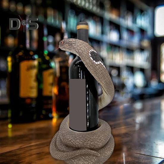 Хэллоуин Змея Держатель для бутылки вина Поддельная змея Фигурка из смолы Пивная бутылка Стенд для выставки товаров Домашний ресторан Бар Стол Украшение рабочего стола
