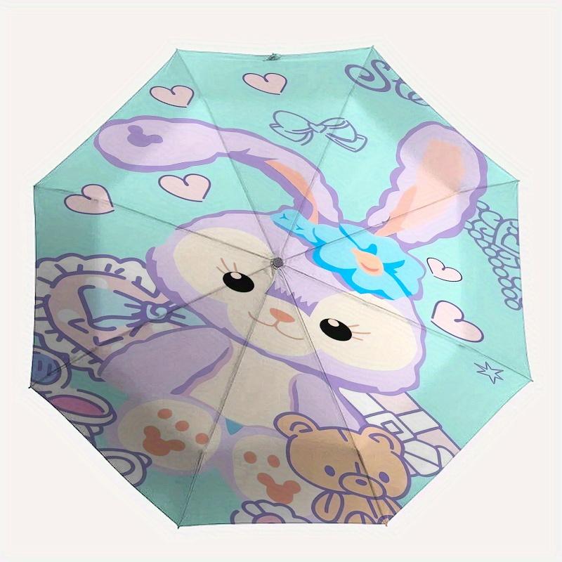 StellaLou,Bunny Automatic Opening and Closing Fashion umbrella - 8-rib Folding Design, Lightweight and Portable, Suitable for Daily Business