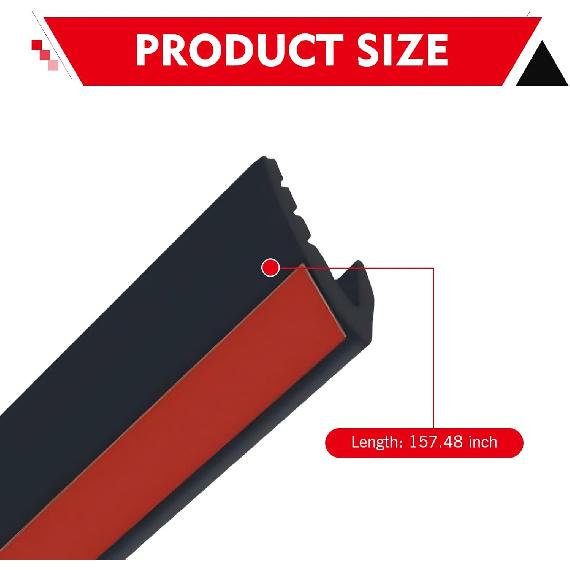 WZP 13Ft Rubber Window Seal, V-Shape Car Door Trim with Adhesive Backing, Soundproof Car Weather Stripping, Universal Auto Accessories for Car Truck