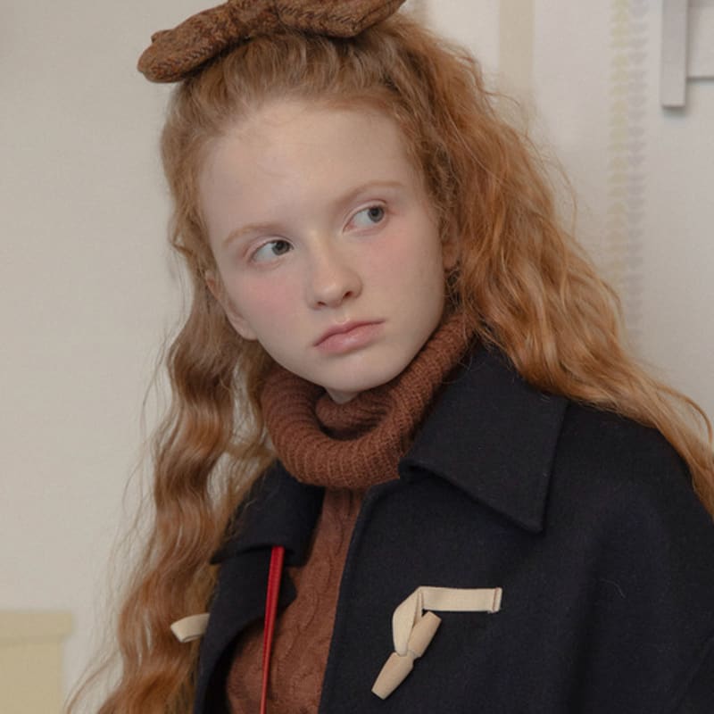 Меллотори шерстяная клетчатая заколка (коричневый)