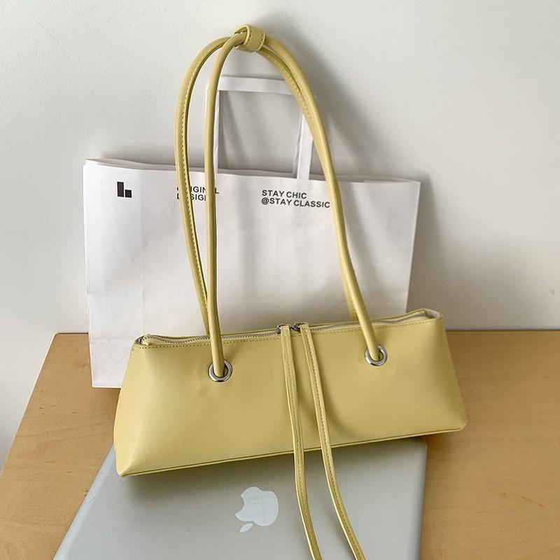 2025 Cross-border New French Pure Color Fashionable One-shoulder Bag Women's Niche Design High-end Armpit Stick