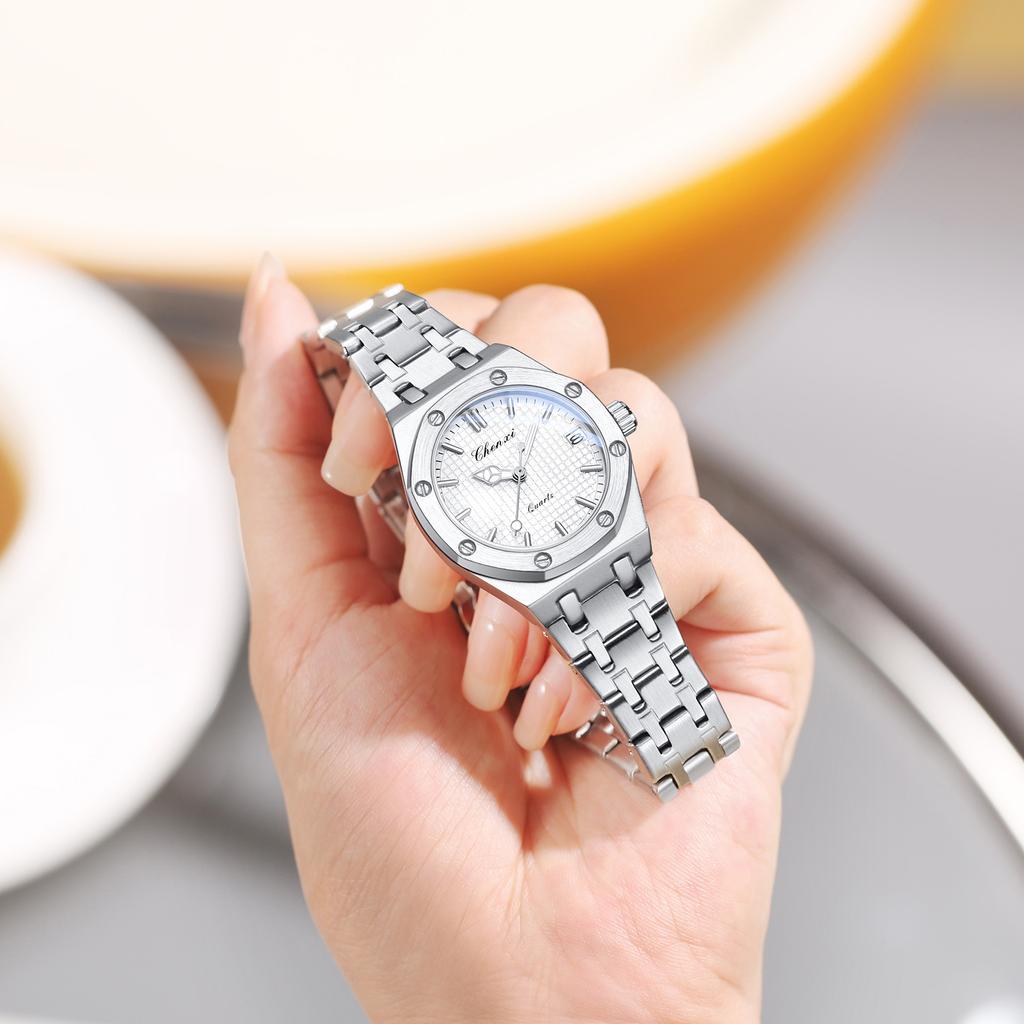 Chenxi Top Luxury Quartz Watch for Women Elegant Stainless Steel Watch Luminous Waterproof Date Wristwatch Ladies Dress Watch