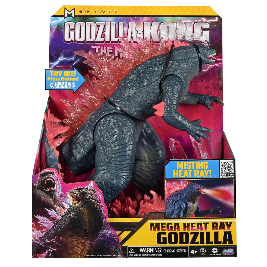Игрушки Playmates Godzilla x 13 дюймов Mega Deluxe Heatray Mist Breath Godzilla Фигурка Kong