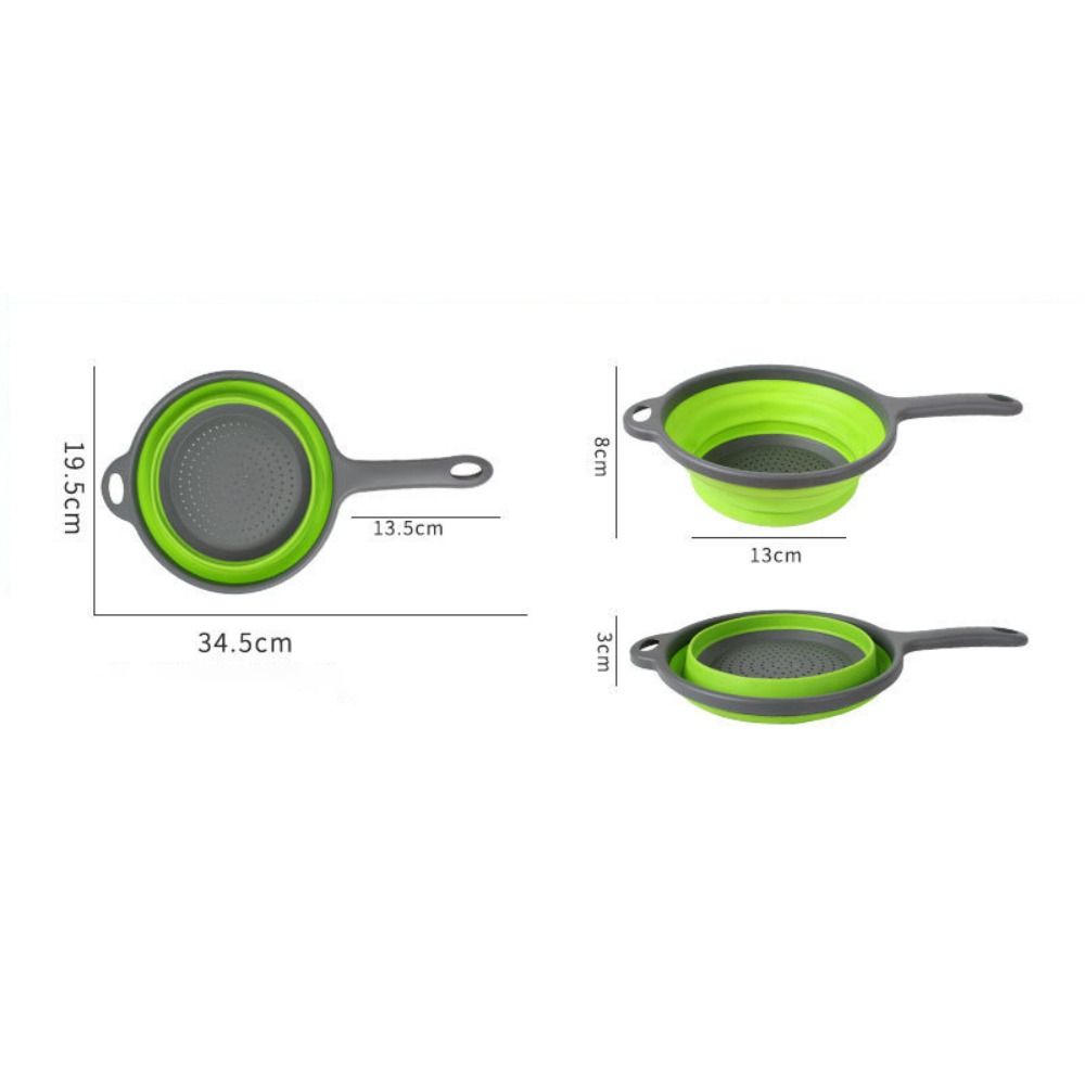 Collapsible Design Silicone Colander With Handle Kitchen Colander  For Draining Fruit