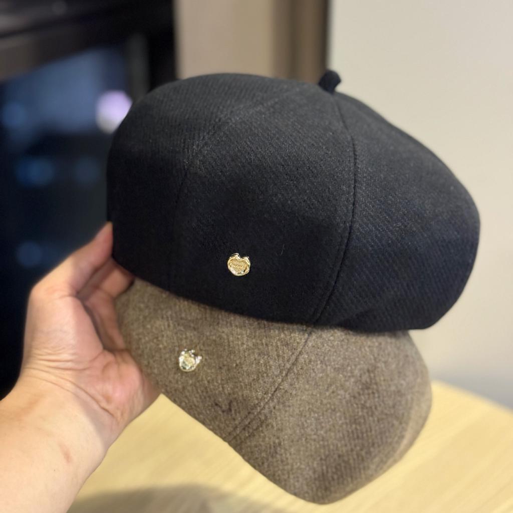 Осенний шерстяной берет женский, маленький, универсальный, повседневный, шляпа художника, в стиле ретро, британский стиль, кепка газетчика