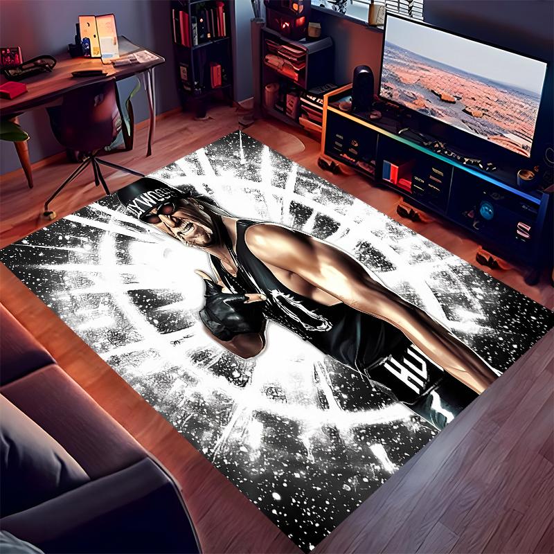 1pc Hulk Hogan1 Print Area Rug - Soft, Washable Non-Slip Indoor Mat for Office Chairs, Living Room, Home Office Decorative Rug
