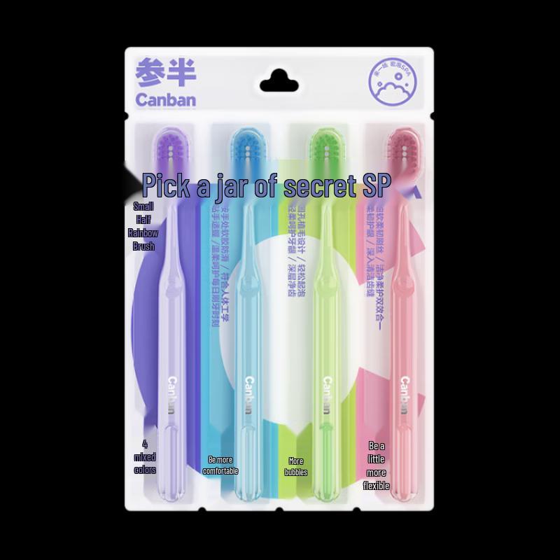 Canban Rainbow Soft Bristle Toothbrush 8-Pack