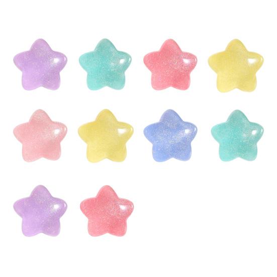 10 шт., бусины со звездами, яркие цвета, милые украшения из смолы, сделай сам, ювелирные изделия, аксессуары для чехлов для мобильных телефонов