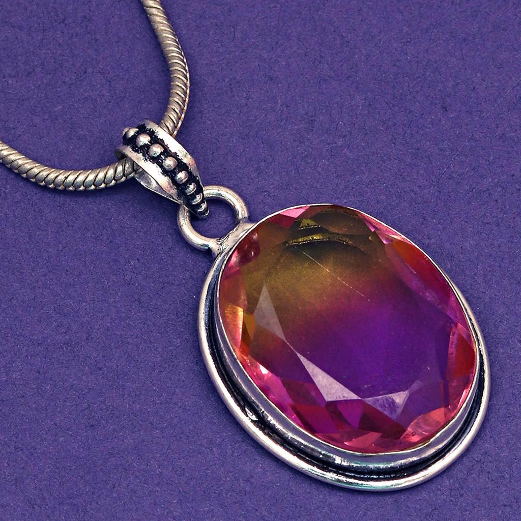 Tourmaline Set Gemstone Gift Wedding Party Bi-Color Pendant,Earring,Ring