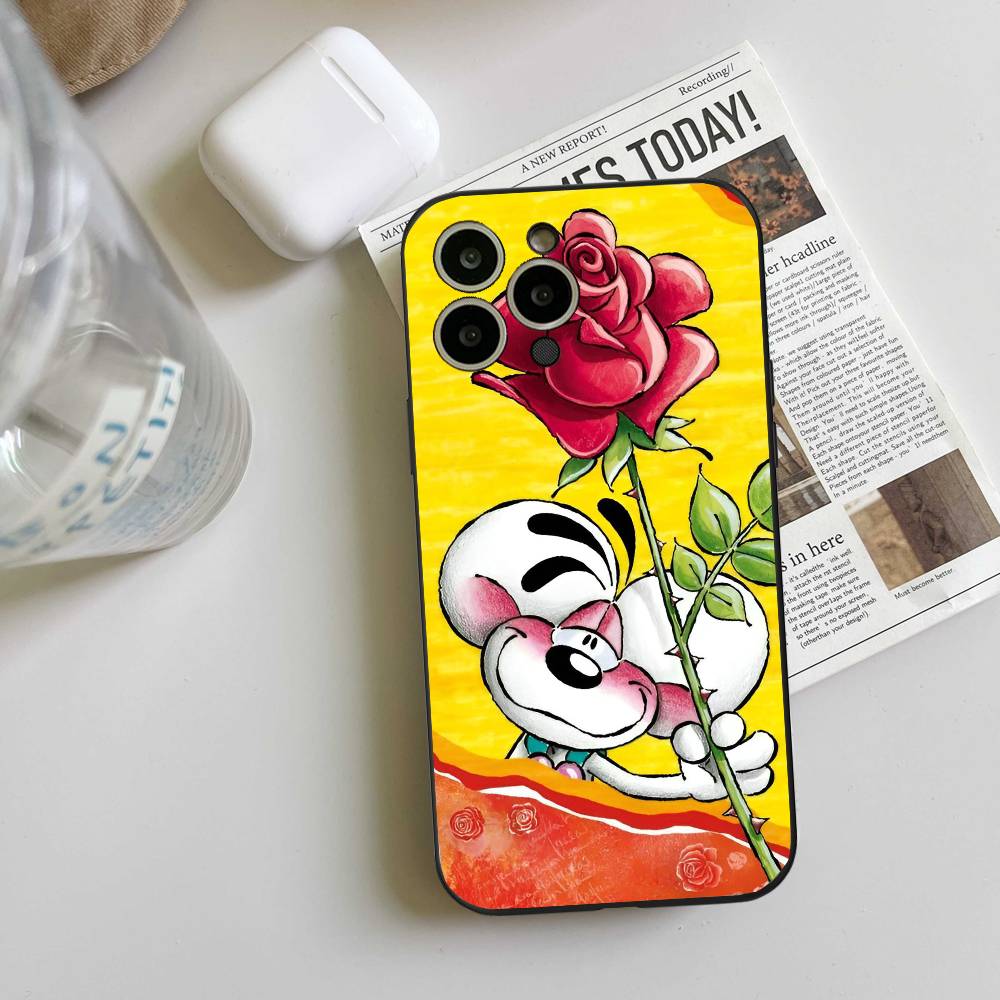 Мультяшный D-Diddl Чехол для Телефона Черный Силикон Мягкий Корпус Для IPhone 17 16 15 14 13 12 11 Air Pro Max Plus Горячая Распродажа