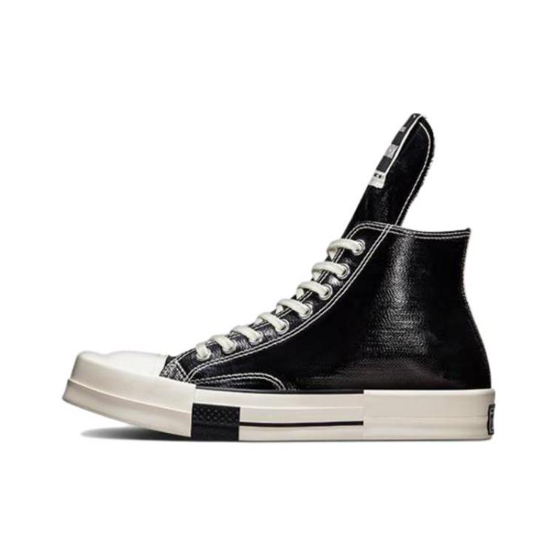 Rick Owens DRKSHDW x Converse 1970s Chuck Taylor All Star Коллаборация Трендовый Глянцевый Лаковый Высокий Холщовый Унисекс Черный