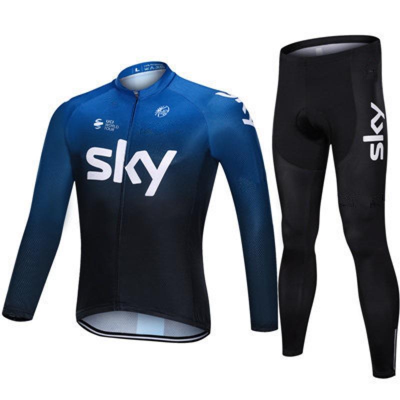 Team Version Tour De France Long-sleeved Cycling Suit Men's Spring and Autumn Breathable Road Bicycle Overalls