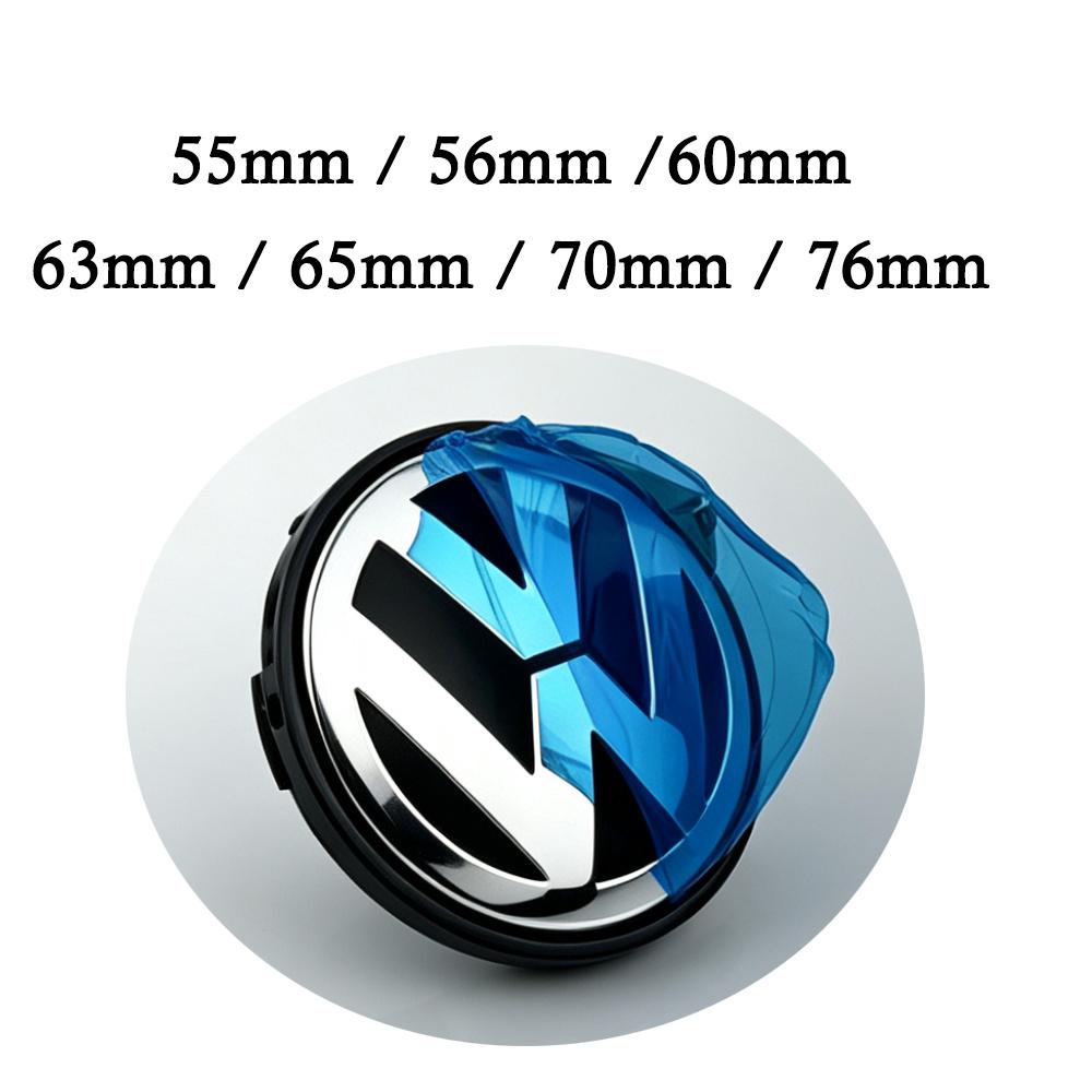 4Pcs 56/65/66mm Car Wheel Center Cover Stickers Hub Cap For Volkswagen VW R Golf Tiguan Jetta GTI Bora ID.3 Polo Passat Rline EB1 c3