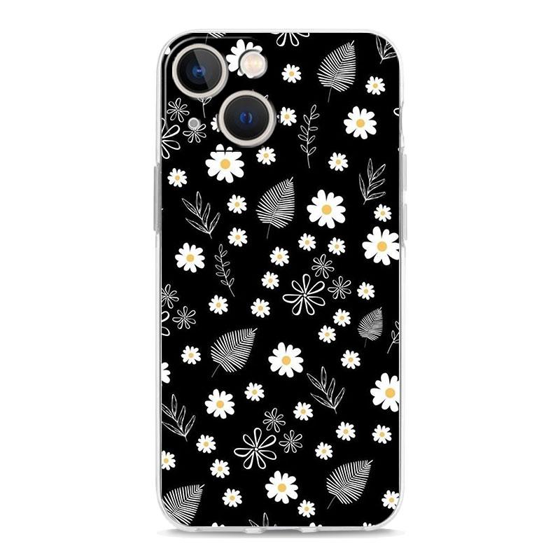 Чехол для телефона iPhone 17 Чехлы iPhone Air 16 15 12 13 14 Pro Max 7 8 Plus 16Pro iPhone11 Прозрачный Мягкий Чехол Элегантный Цветок