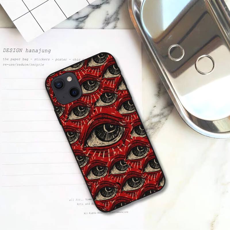 Чехол для телефона со страшными глазами и лицом для iPhone Mini 11 12 13 14 15 Pro XS Max X Plus SE XR Shell