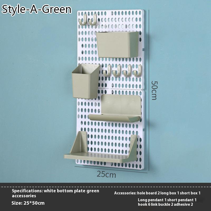 Кавайная перфорированная доска, настенная полка для общежития, украшение, самоклеящаяся, без сверления, для учебы студентов, настенная стойка для хранения, домашний органайзер