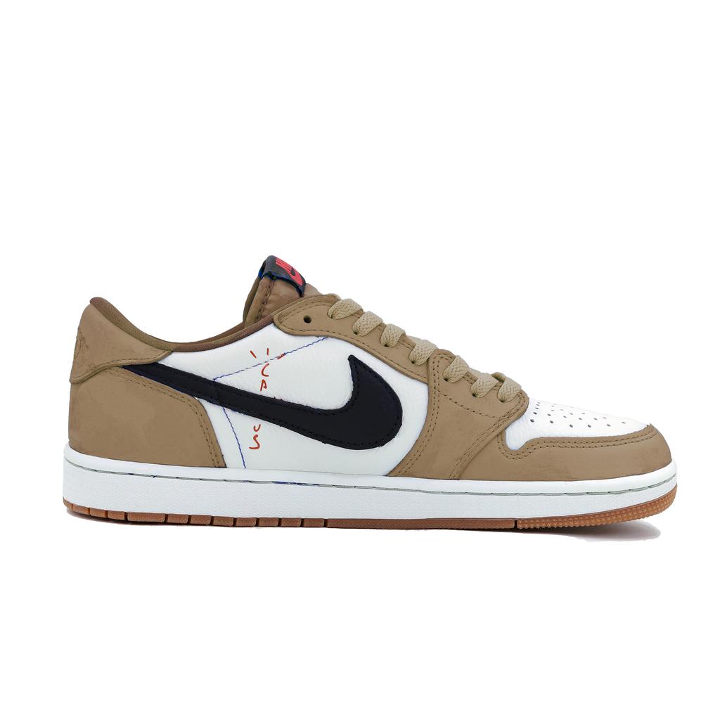 Travis Scott x Jordan Cushioning Slip-Resistant Abrasion-Resistant Low-Top Vintage Basketball Shoes Women's Br DZ4137-700(Team-)-Random packaging bags