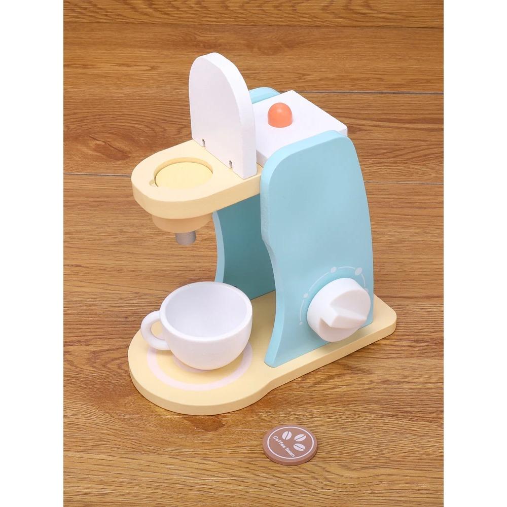 Wooden Kitchen Pretend Play Toy Simulation Wooden Coffee Machine Baby Early Learning Educational Toys