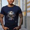 Новая летняя мужская модная футболка с принтом цветов и черепов, мужская футболка, топ