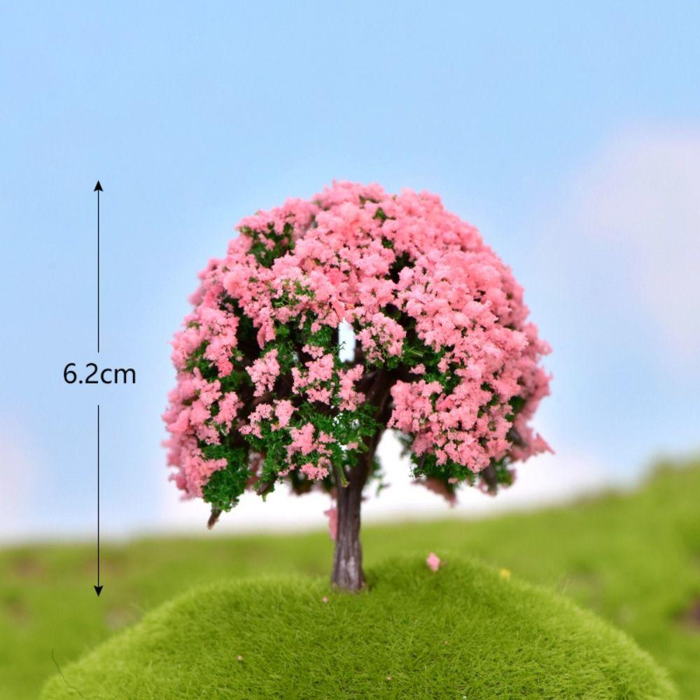 Plastic Simulation Trees Landscape Rural Style Micro Figurines Durable Sakura Miniatures  Yard