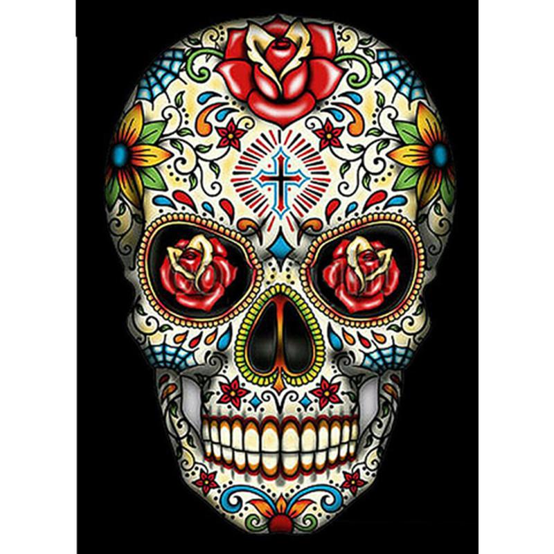Full 5D Diy Diamond Painting Printed Skull Embroidery Cross Stitch Home Decor Handmade Gift