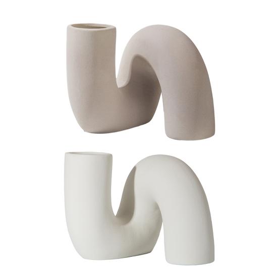 Белая керамическая витая ваза для цветов Современная матовая минималистичная богемная сплошная цветная гостиная офисная спальня настольная ваза для растений украшение