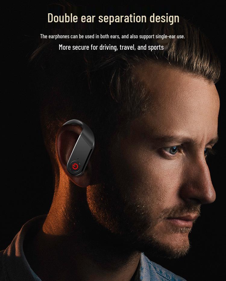 Беспроводные Bluetooth-наушники для спорта с долгим временем ожидания и дизайном с заушиной, совместимы с Huawei и Apple.
