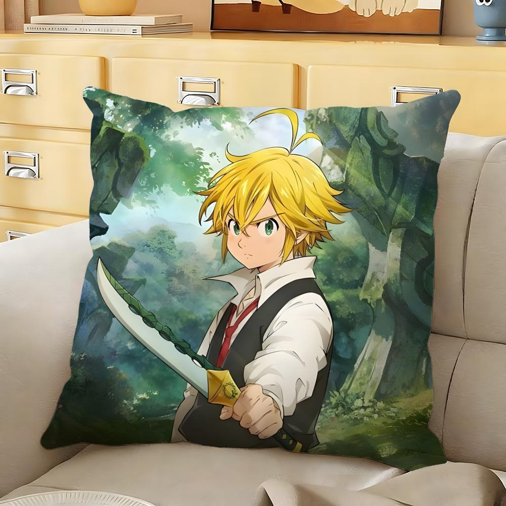 AnimeThe SSeven Deadly Sins Cushion Cover Soft Durable Reversible Pillow Cover Home Car MultiScene Daily Comfort Pillowcase