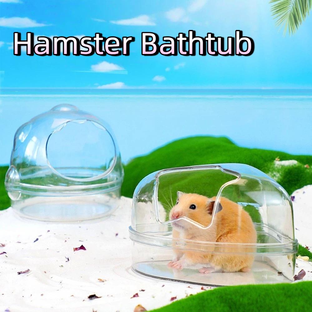 Cheese Shape Hamster Sand Bath Box Transparent Hamster Litter Box Small Animal Bathtub Rodents Use