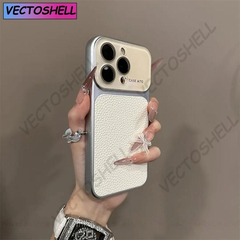 Роскошный матовый чехол для телефона из кожи с тиснением под личи для iPhone 11 12 13 14 15 16 17 Pro Max Plus Air Bumper Задние чехлы Обложка
