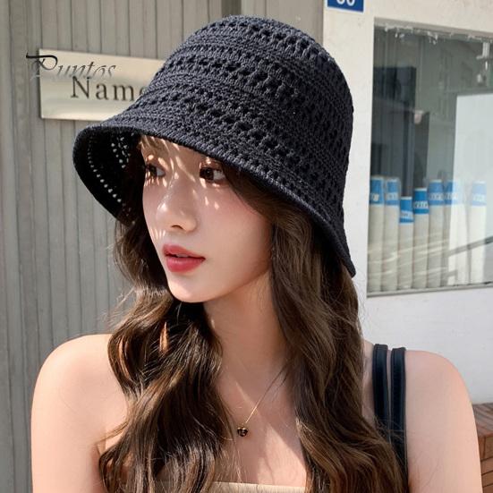 Женская шляпа рыбака с ажурным дизайном, солнцезащитная шляпа с широкими полями, однотонная, V-образная защитная летняя пляжная шляпа