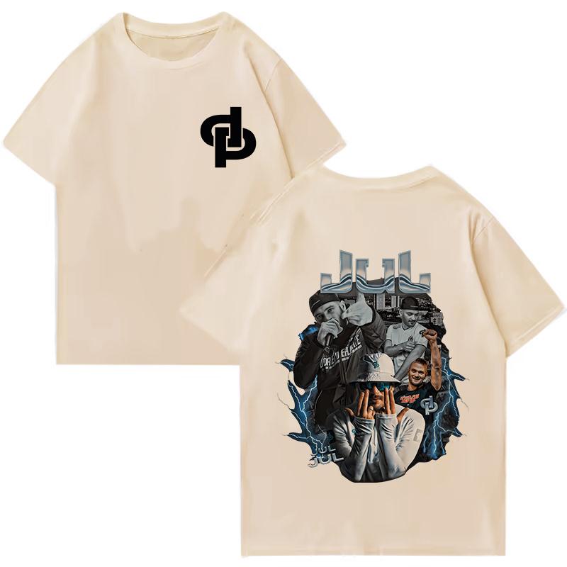 Rapper Jul DOR ET DE PLATINE Tshirt Unisex Women Clothing Fashion Hip Hop YK Shirt Vintage High Quality Cotton Short Sleeve Tops