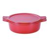 Pearl Metal Oven Microwave Recipe Pot, 15cm, Shallow, Safe, Safe, Included, Red, Omakase! L-1983