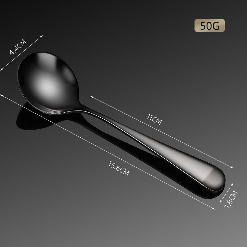 1 Pcs 304 Stainless Steel Spoon Household Dining Round Head Spoon Creative Long Handle Spoon Cute Small Spoon